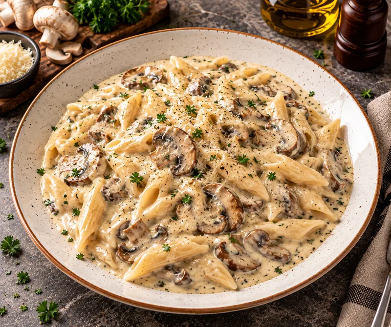 Creamy mushroom pasta